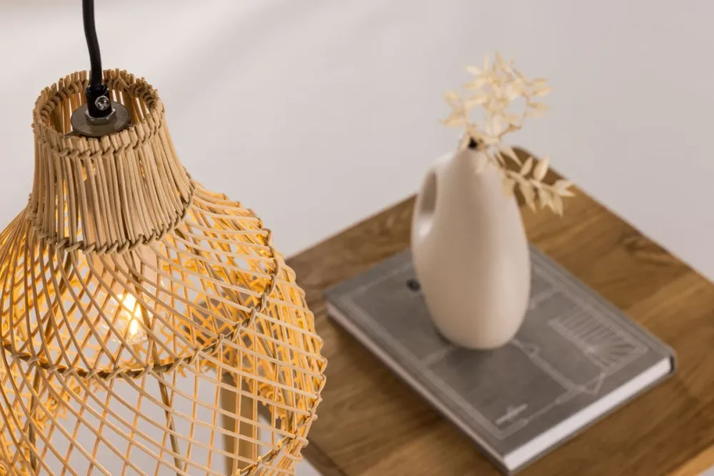 Rebellenclub Hanglamp Glen Naturel - rattan - Ø 20 cm