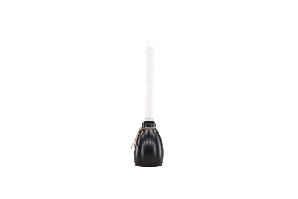 Rebellenclub Kaarsenstandaard Choso 9cm - zwart - Ø 9 cm