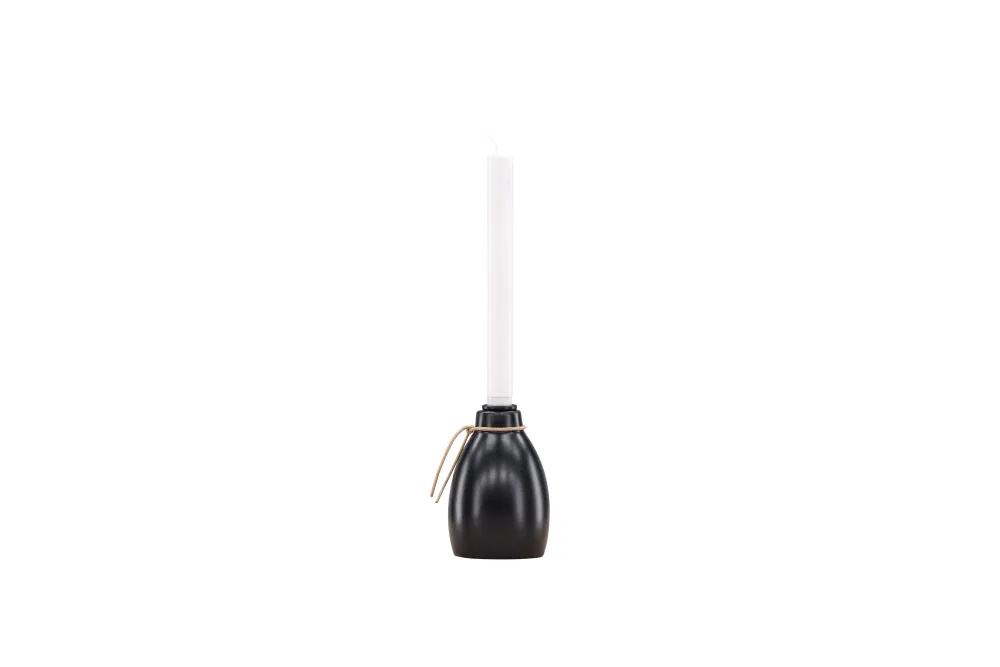 Rebellenclub Kaarsenstandaard Choso 9cm - zwart - Ø 9 cm