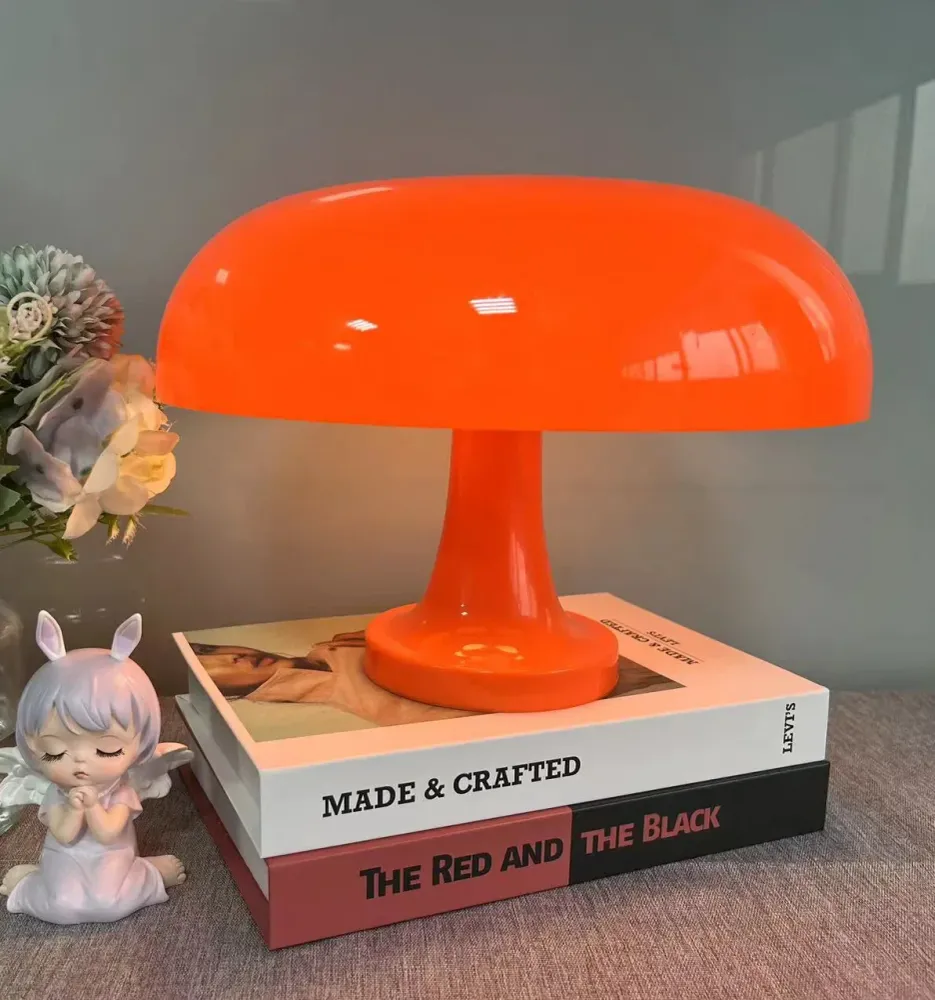 Retro Mushroom Tafellamp – Oranje | Stijlvolle Sfeerverlichting