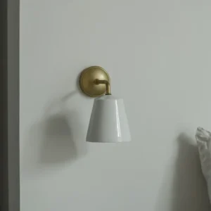 Richmond Kleine Wandlamp Fijn Porselein - Antiek Messing