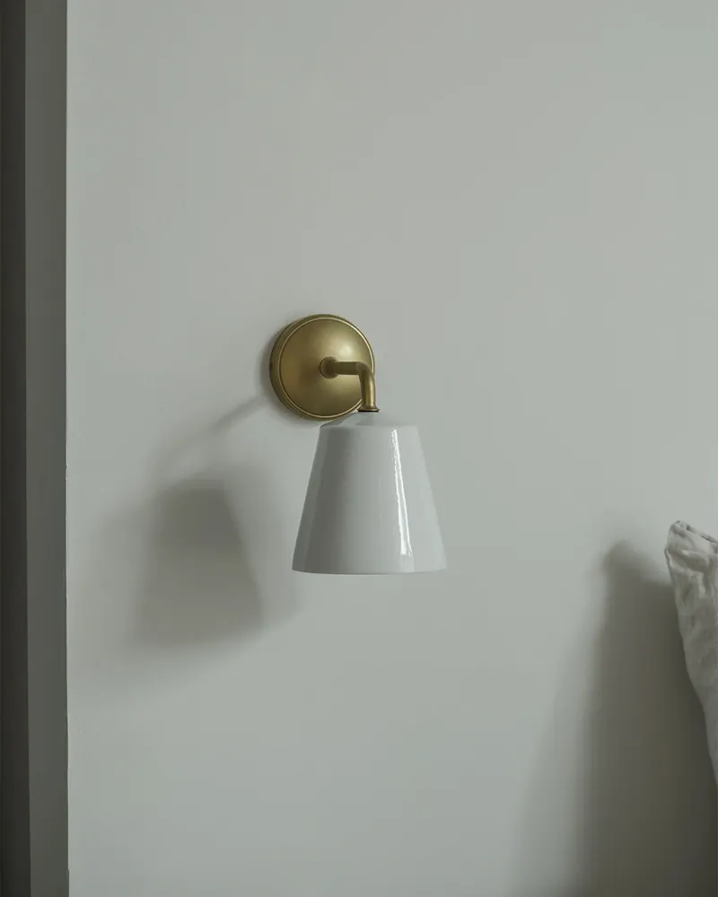 Richmond Kleine Wandlamp Fijn Porselein - Antiek Messing