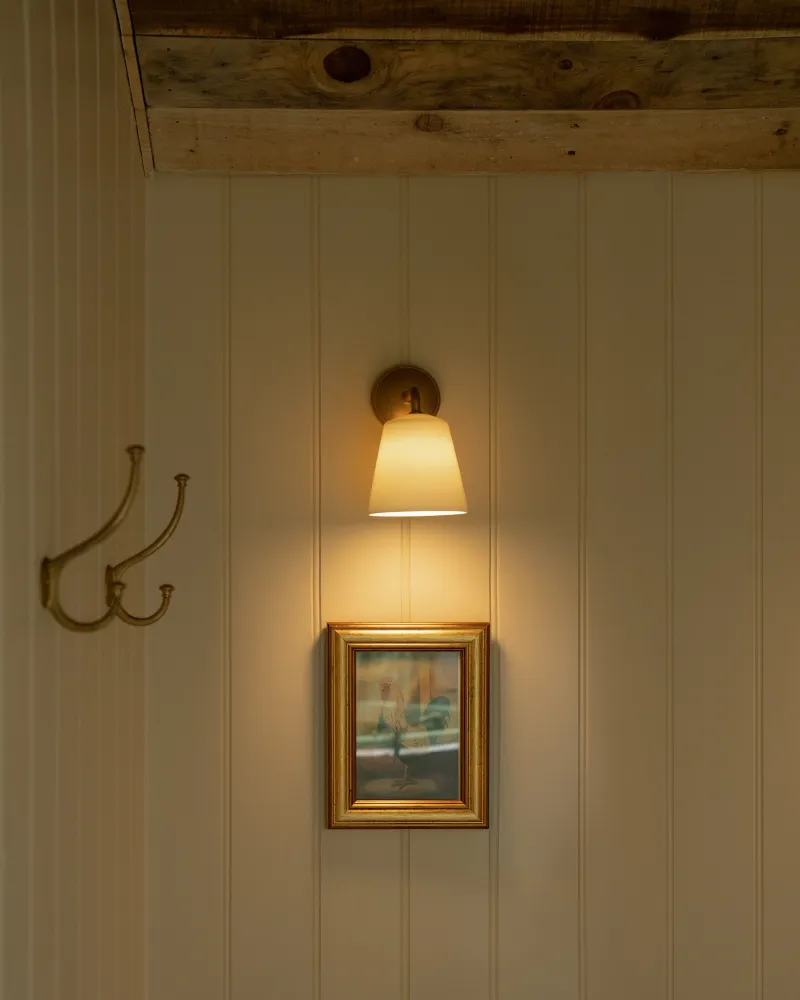 Richmond Kleine Wandlamp Fijn Porselein - Antiek Messing