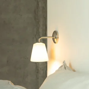 Richmond Kleine Wandlamp Fijn Porselein - Gepolijst Nikkel