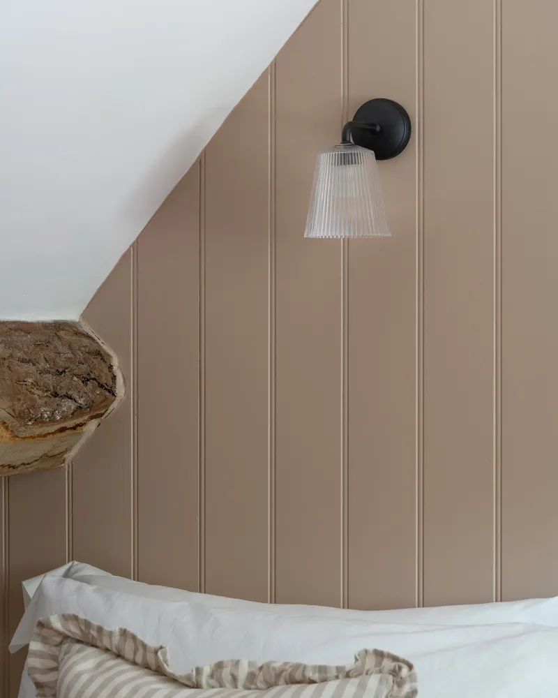 Richmond Medium Wandlamp Geribbeld Glas - Brons
