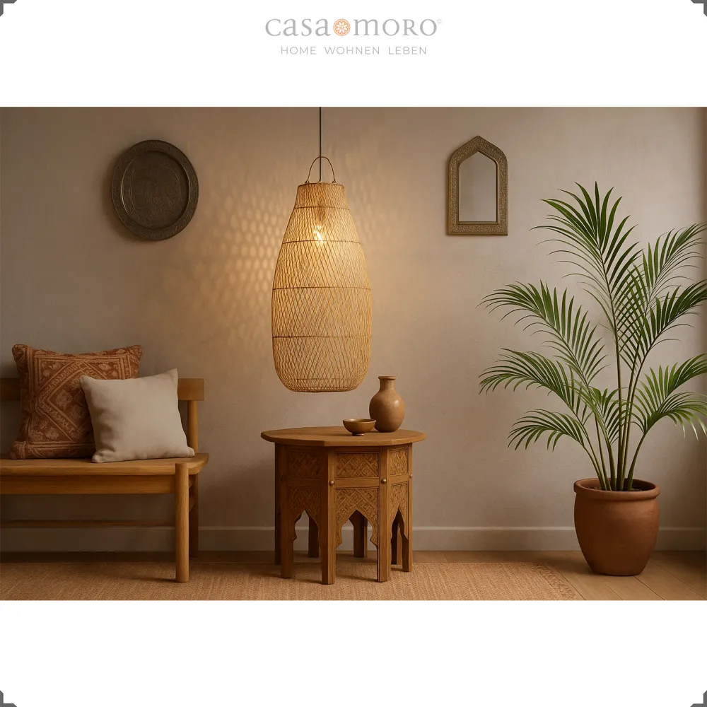 Rieten hanglamp