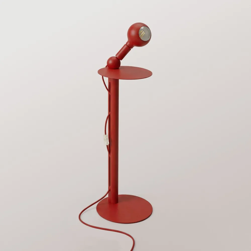Rocco - Staande lamp met UK Stekker en Lichtbron Camo - Rood