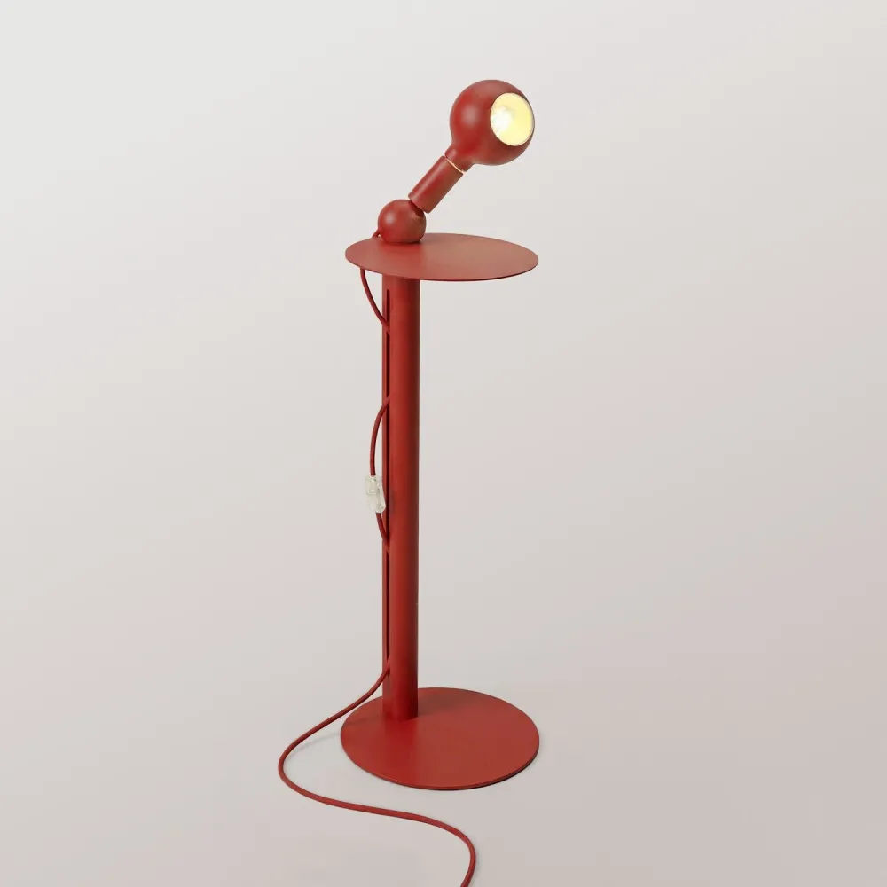 Rocco - Staande lamp met UK Stekker en Lichtbron Camo - Rood