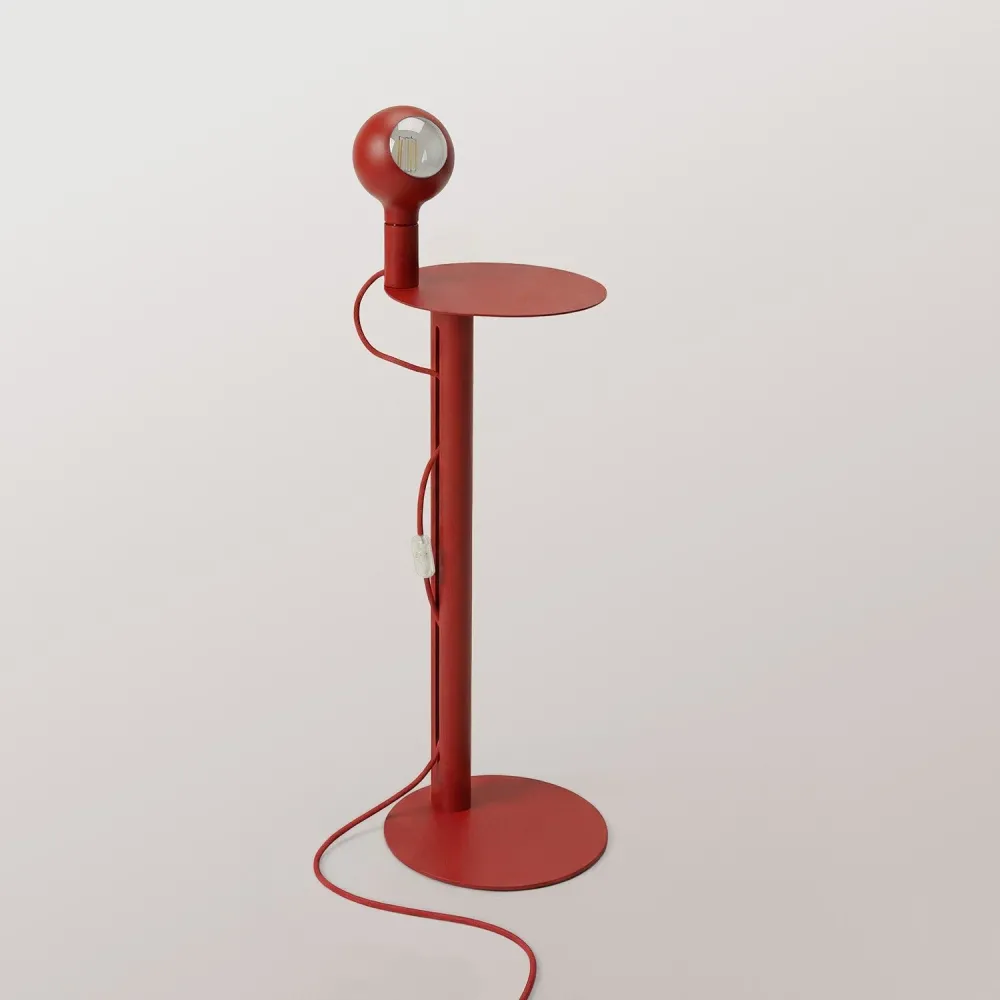Rocco - Staande lamp met UK Stekker en Lichtbron Camo - Rood