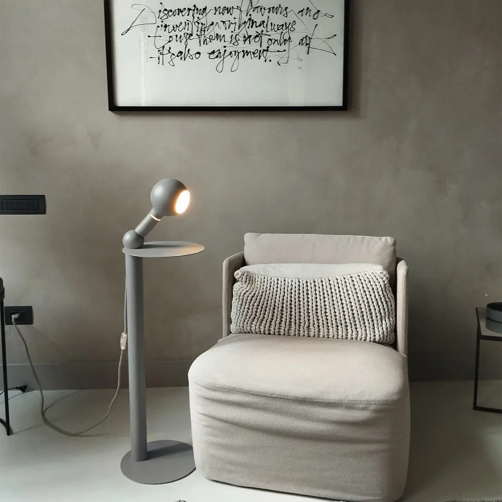 Rocco - Vloerlamp met Camo Lichtbron - Grijs