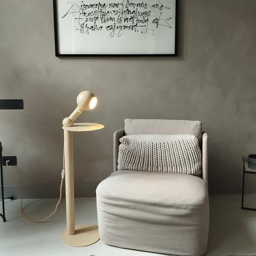 Rocco - Vloerlamp met Lichtbron Camo - Roomwit