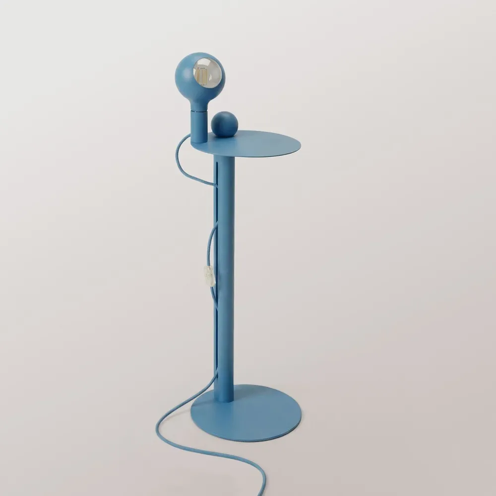 Rocco - Vloerlamp met UK-stekker en Camo-lichtbron - Blauw