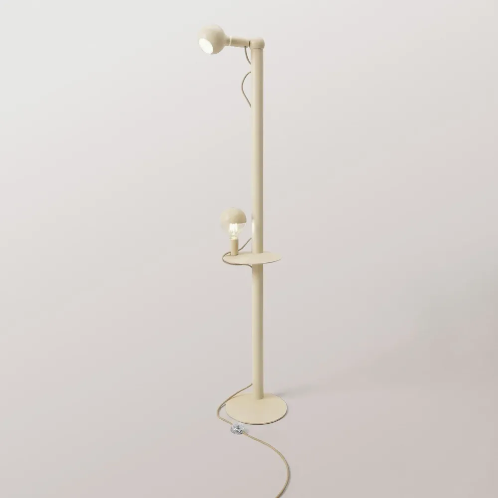 Rocco XXL - Vloerlamp met Lichtbron Maria en Camo - Crème