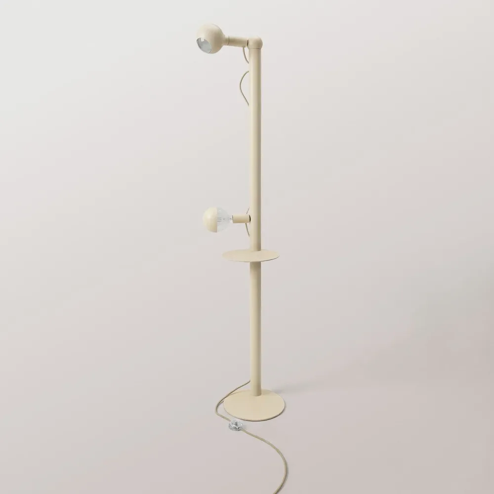 Rocco XXL - Vloerlamp met Lichtbron Maria en Camo - Crème
