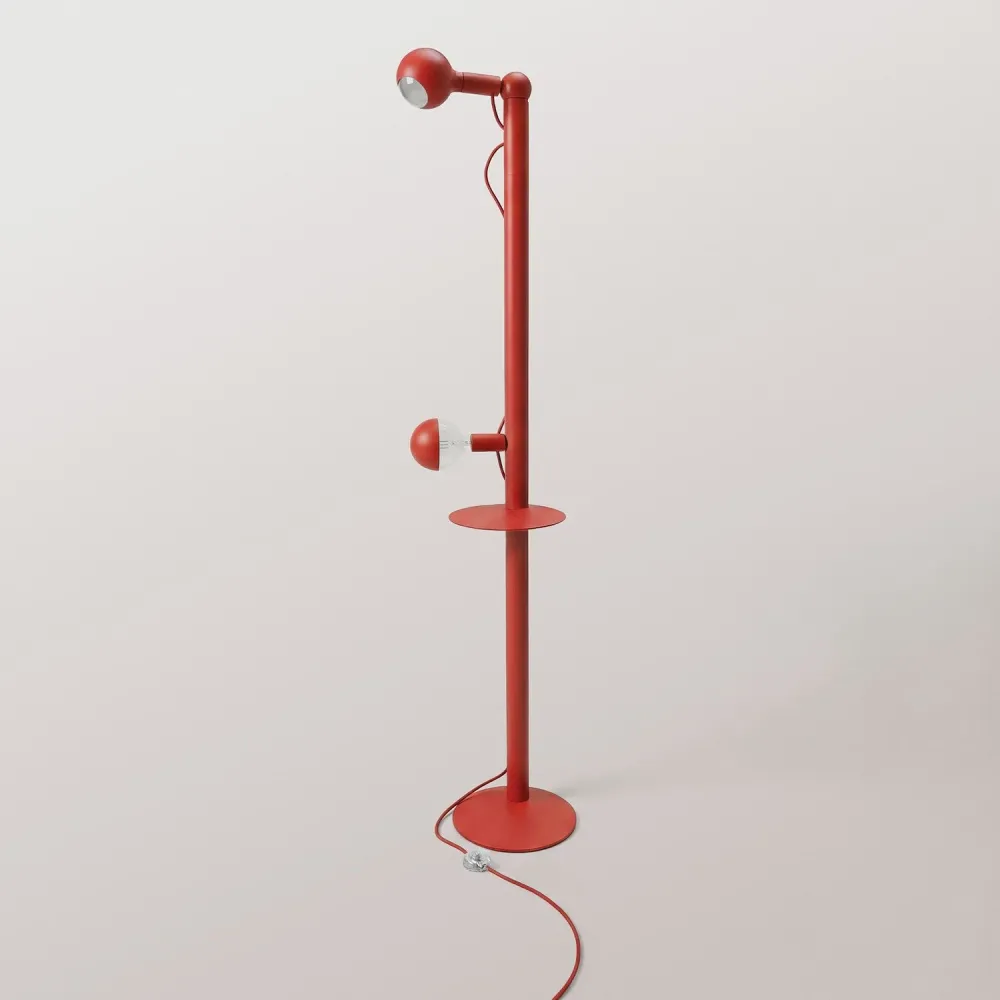 Rocco XXL - Vloerlamp met UK-Stekk er en Lichtbron Maria en Camo - Rood