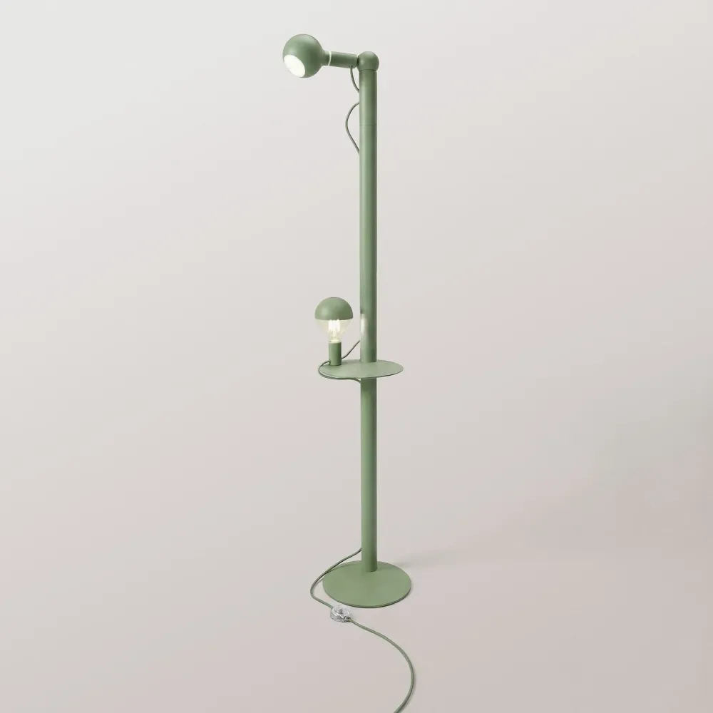Rocco XXL - Vloerlamp met UK-Stekk er en Lichtbron Maria en Camo - Groen