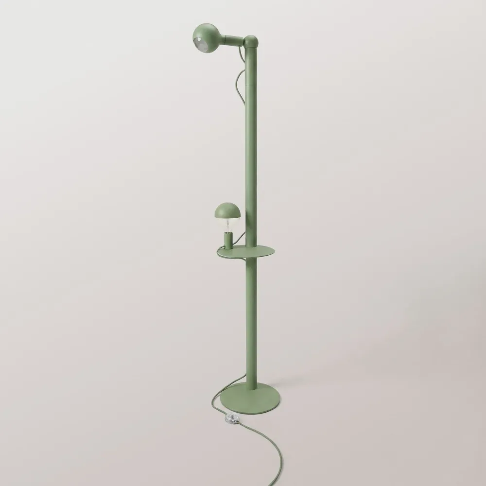 Rocco XXL - Vloerlamp met UK-Stekk er en Lichtbron Maria en Camo - Groen