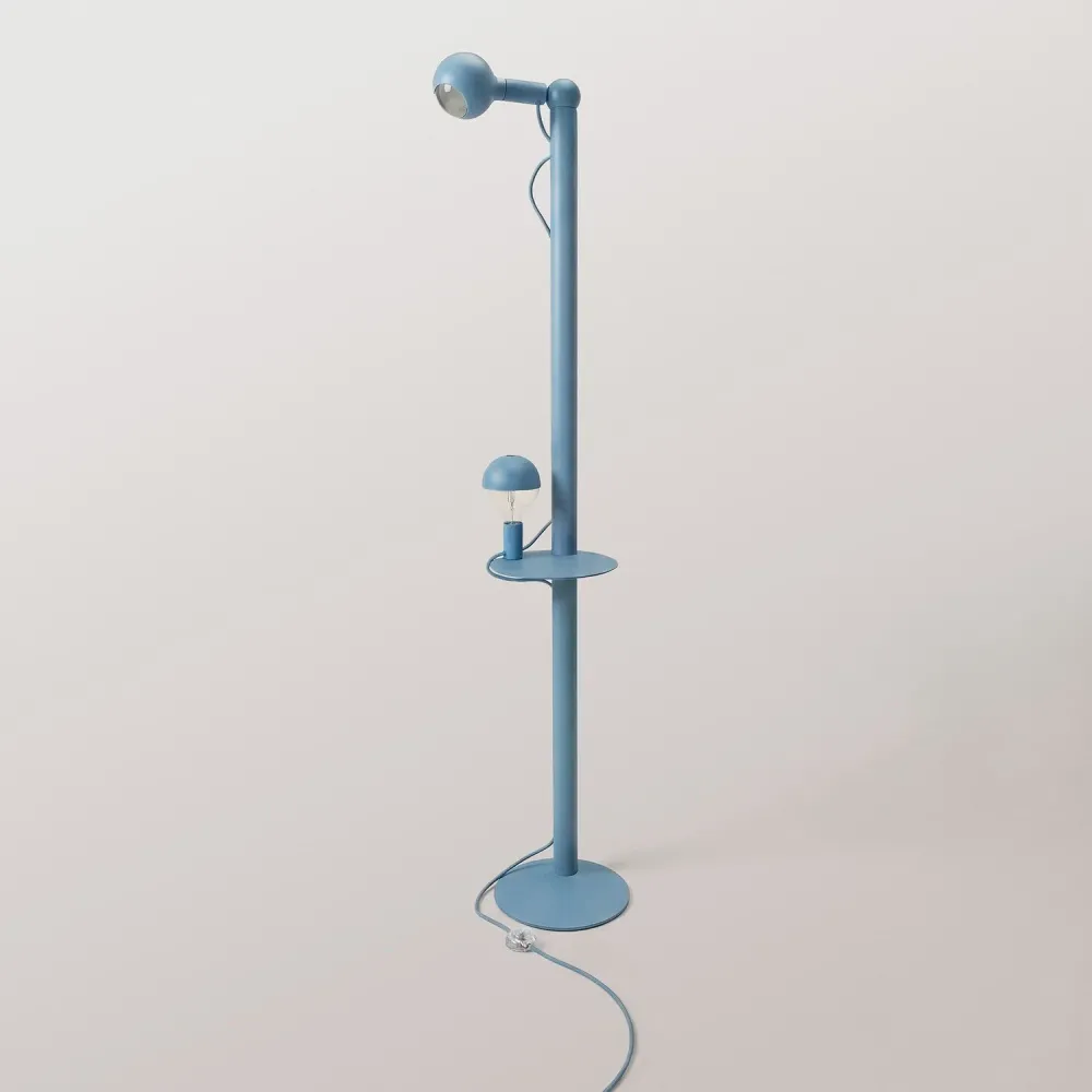 Rocco XXL - Vloerlamp met UK-stekker en lichtbron Maria en Camo - Blauw