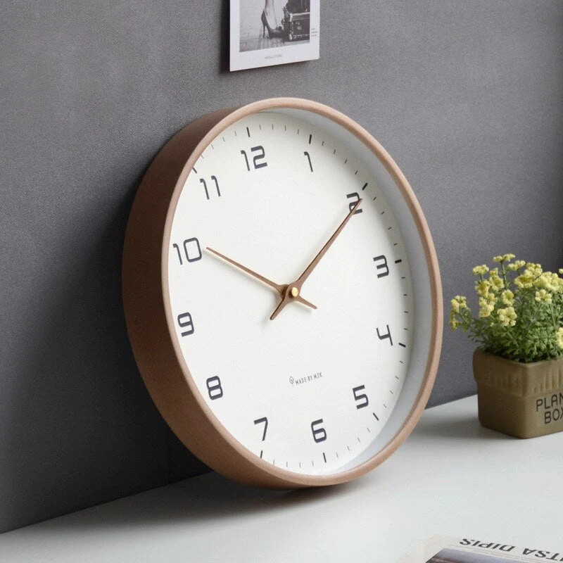Scandinavische Houten Wandklok - Tijdloze Luxe & Design