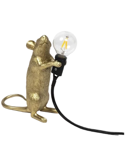 Seletti mouselamp staand goud