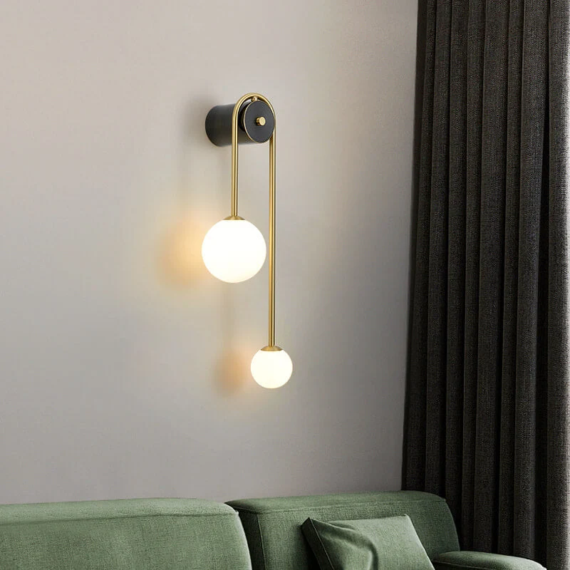GloedGlas - Stijlvolle glazen wandlamp met 2 lichten Selzar