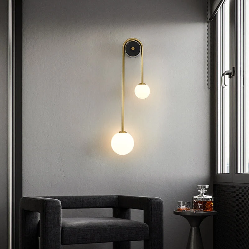 GloedGlas - Stijlvolle glazen wandlamp met 2 lichten Selzar