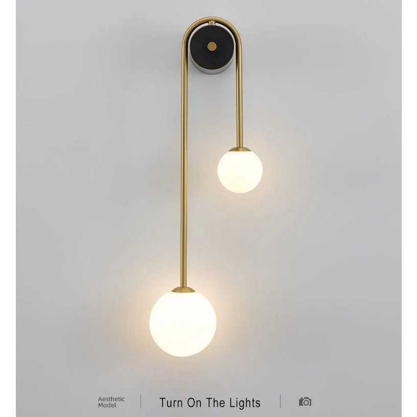 GloedGlas - Stijlvolle glazen wandlamp met 2 lichten Selzar