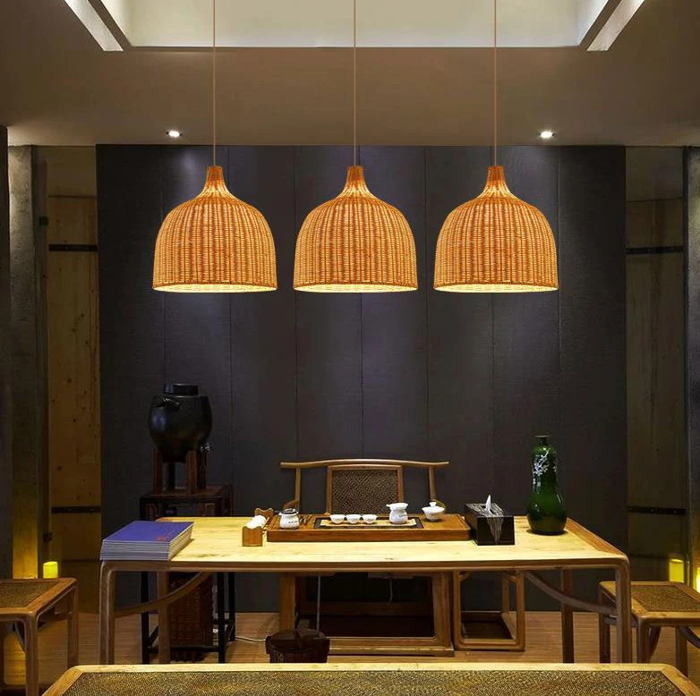 Hanglamp van Rotan en Bamboe voor de Keuken Selzar
