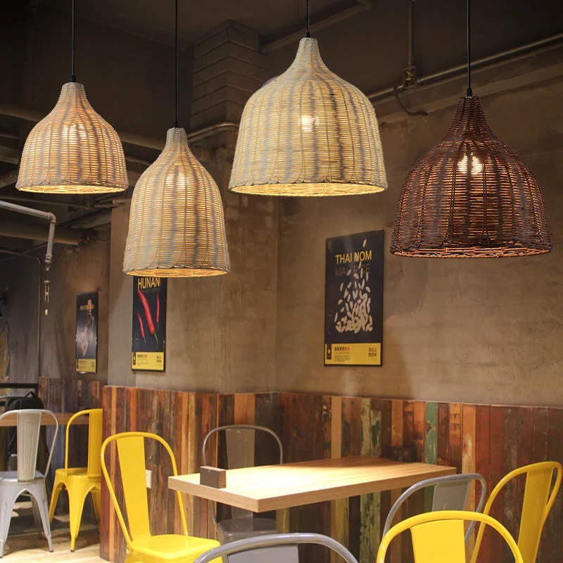 Hanglamp van Rotan en Bamboe voor de Keuken Selzar