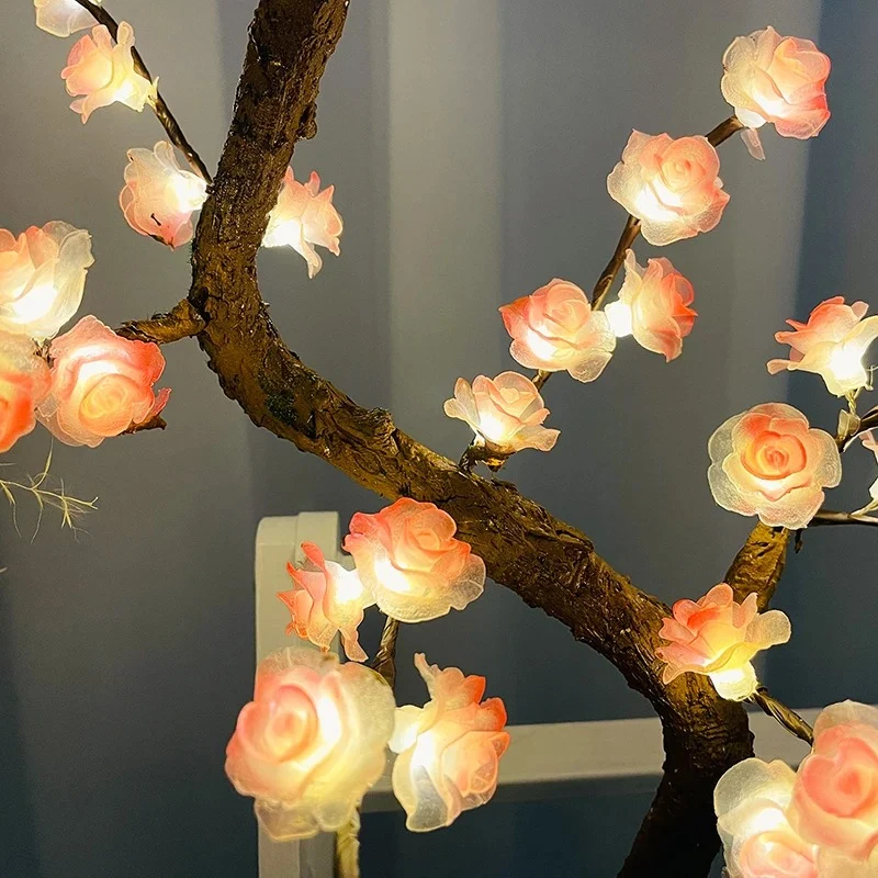 LED Boom Lamp - Roze Bloem Bonsai Tafellamp Selzar