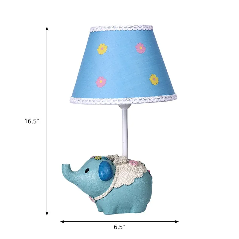 LuminElephant - Tafellamp met bloemenpatroon en olifantenbasis Selzar