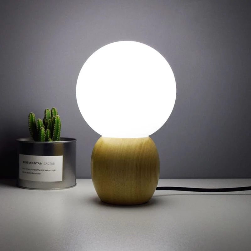 LumiOrb - Orbs Nachtkastje Lamp met Houten Voetstuk Selzar