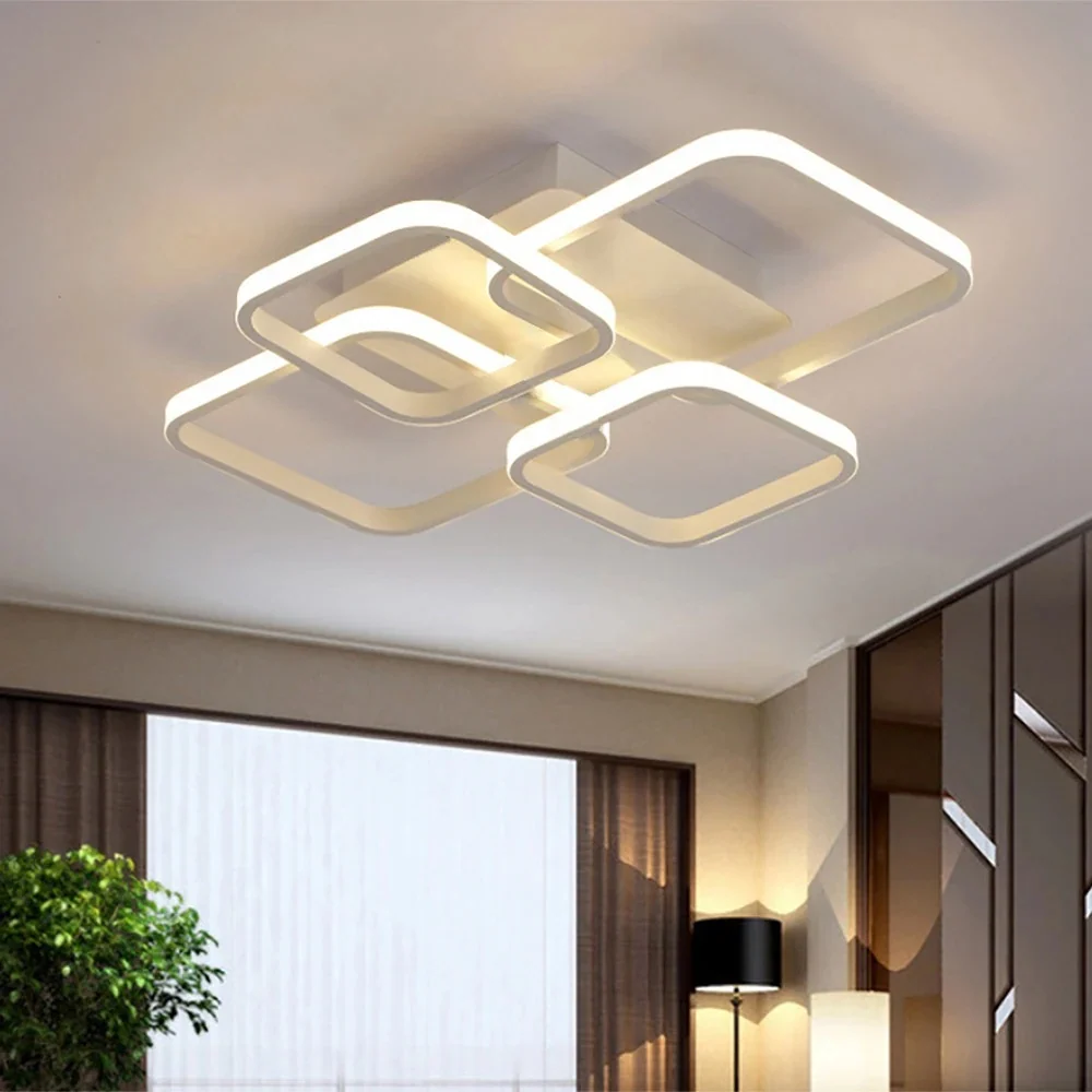 Nordic LED Plafondlamp – Modern 4-Ringen Design voor Elke Kamer Selzar