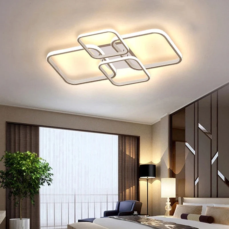 Nordic LED Plafondlamp – Modern 4-Ringen Design voor Elke Kamer Selzar