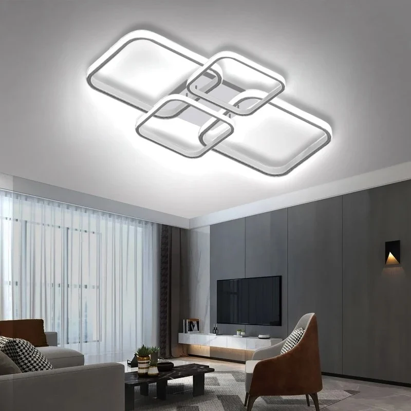 Nordic LED Plafondlamp – Modern 4-Ringen Design voor Elke Kamer Selzar