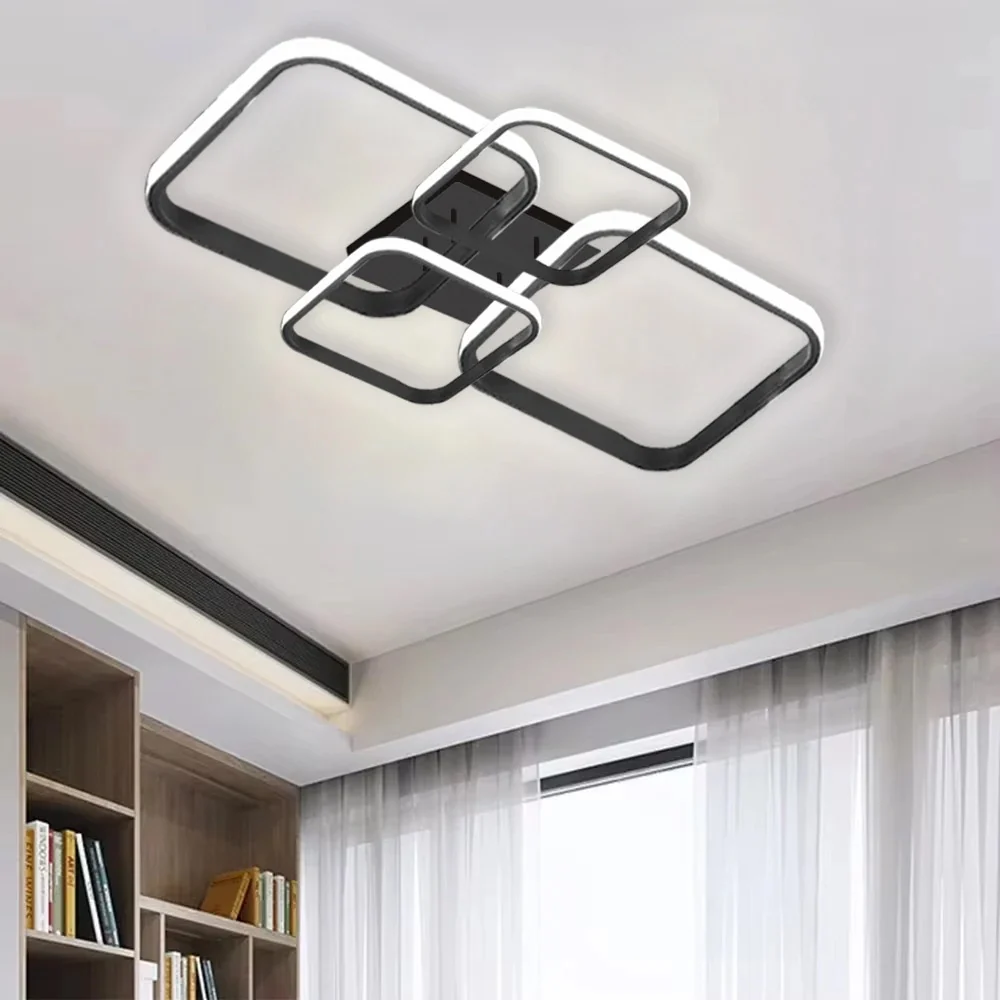 Nordic LED Plafondlamp – Modern 4-Ringen Design voor Elke Kamer Selzar