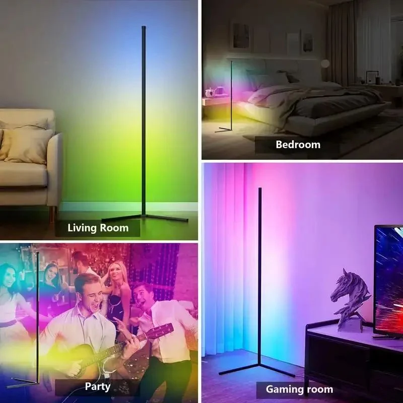 SmartRGB Hoek Vloerlamp 157 cm - Dimbare RGB Verlichting
