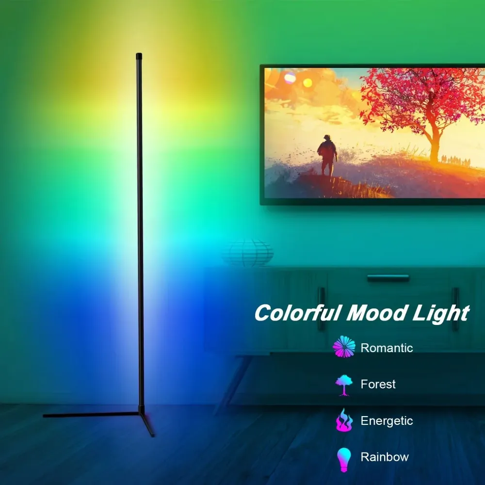 SmartRGB Hoek Vloerlamp 157 cm - Dimbare RGB Verlichting