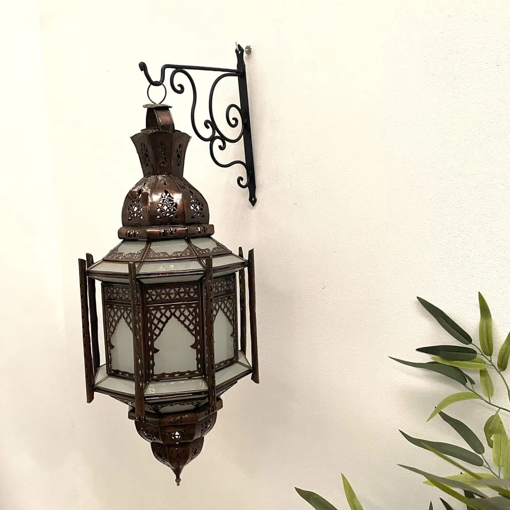 Smeedijzeren steun voor Arabische lampen - 23 cm