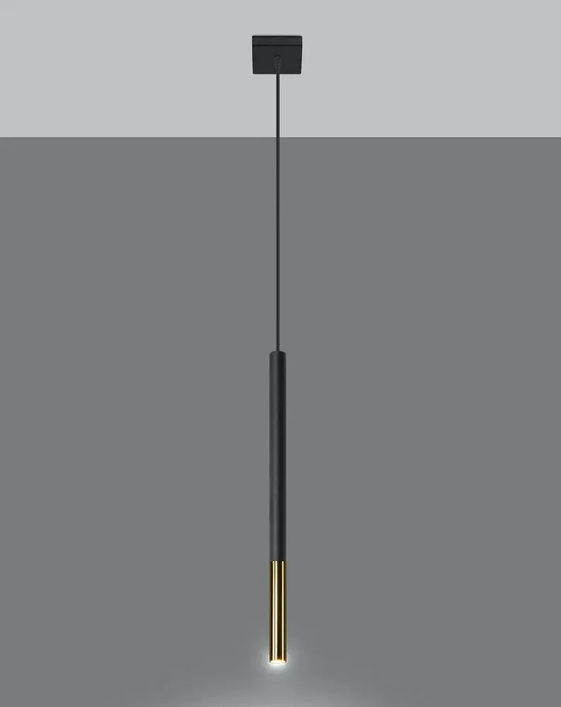 Sollux hanglamp Mozaica - 1 lichts - 8 x 100 cm - zwart goud