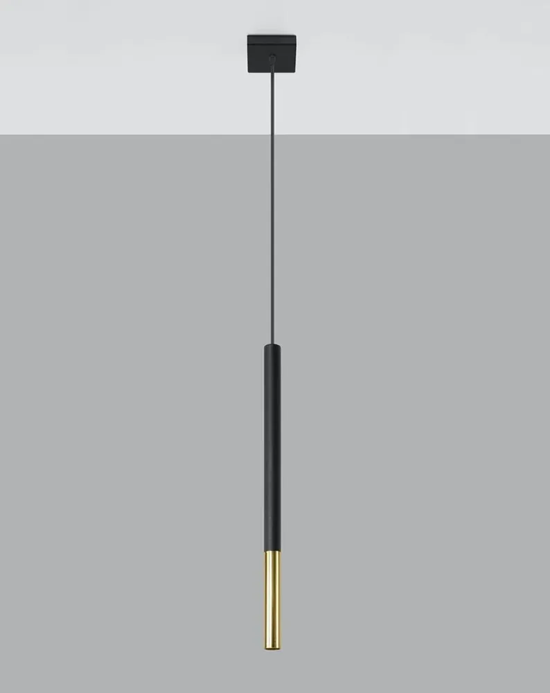 Sollux hanglamp Mozaica - 1 lichts - 8 x 100 cm - zwart goud