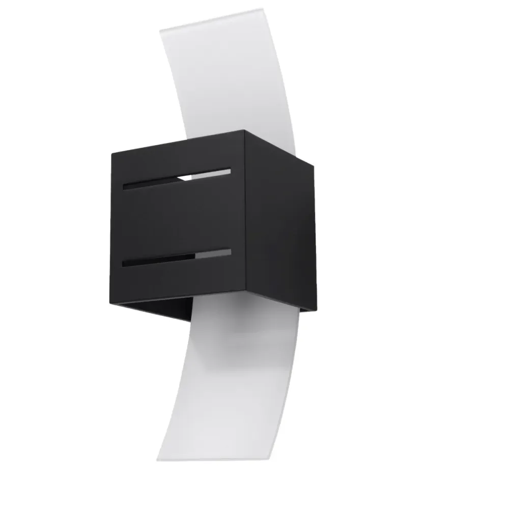 Sollux wandlamp Loreto - 1 lichts - 12 x 30 cm - zwart