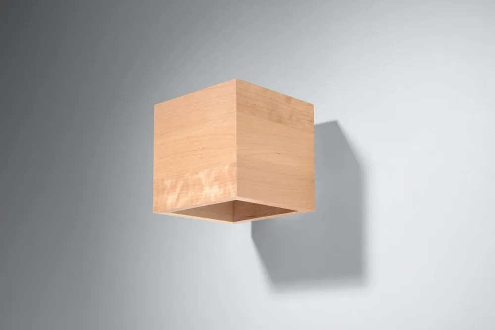 Sollux wandlamp Quad - 1 lichts - 12 x 10 cm - bruin