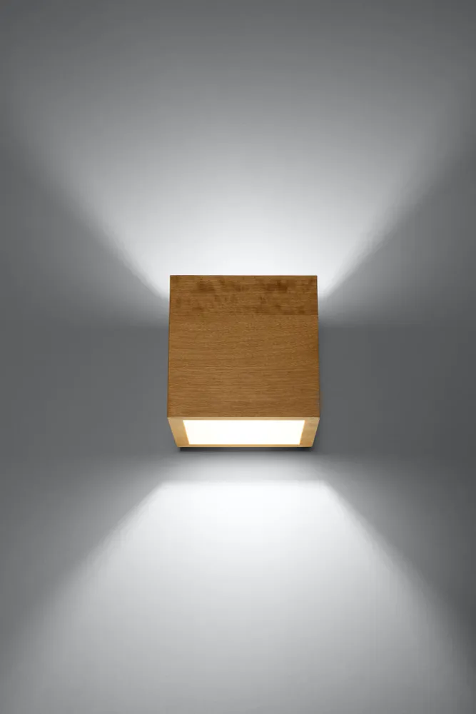 Sollux wandlamp Quad - 1 lichts - 12 x 10 cm - bruin
