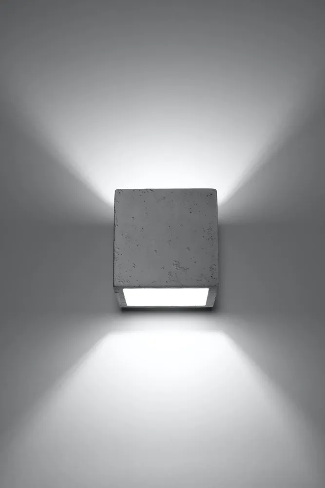 Sollux wandlamp Quad - 1 lichts - 12 x 10 cm - grijs