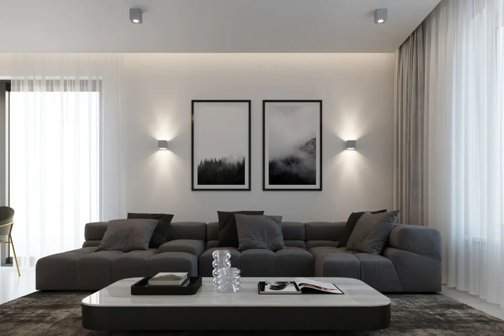 Sollux wandlamp Quad - 1 lichts - 12 x 10 cm - grijs