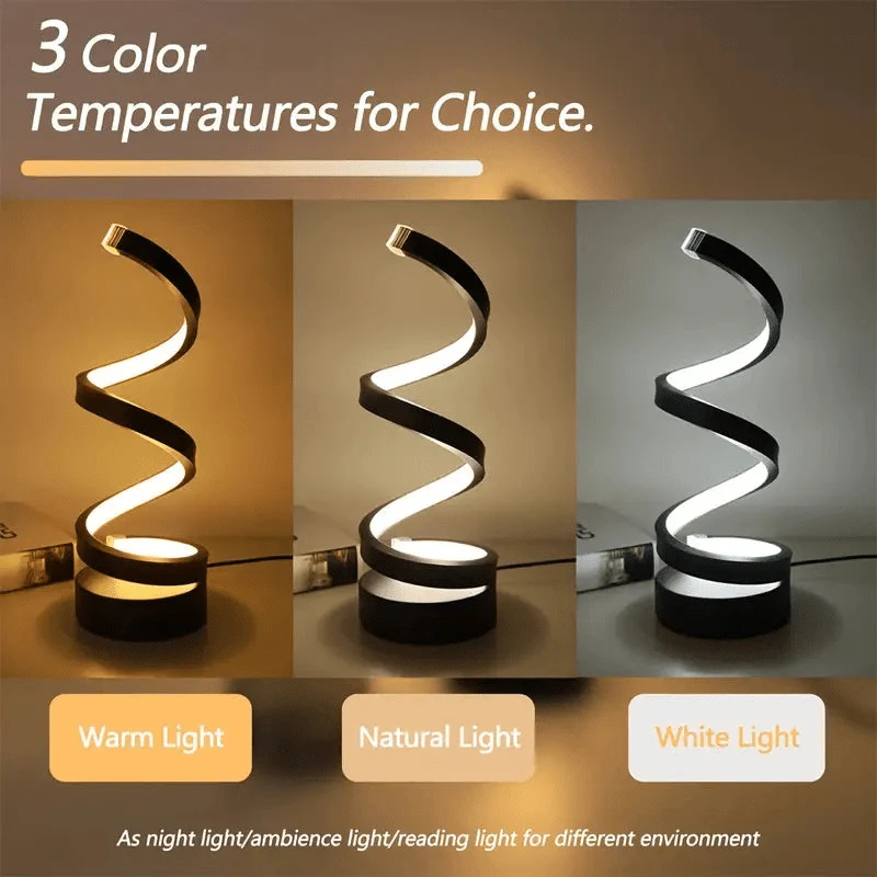 Spiraal LED Tafellamp | Modern Design | Dimbaar