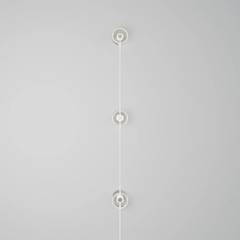 Spostaluce wandlamp met stekker, 3 Ghost lampen en witte kabel