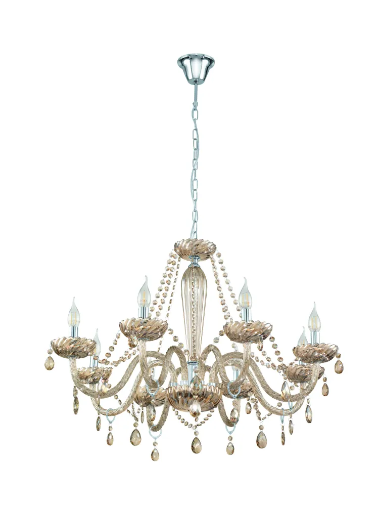 Stars Light hanglamp Basilano - e14 - ø 82 cm - chroom/cognac