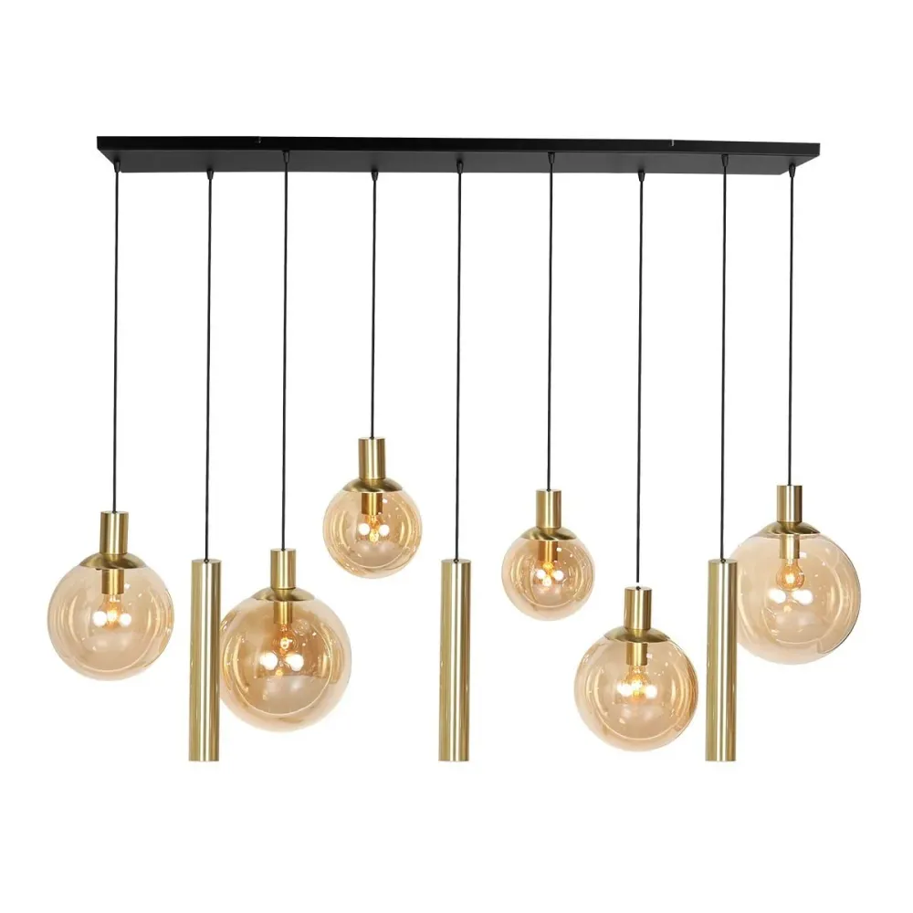 Steinhauer hanglamp bollique - 9 lichts - 140 x 150 cm - messing